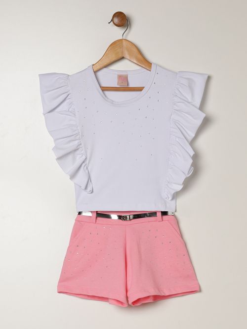 Conjunto Curto Infantil Para Menina  - ROSA