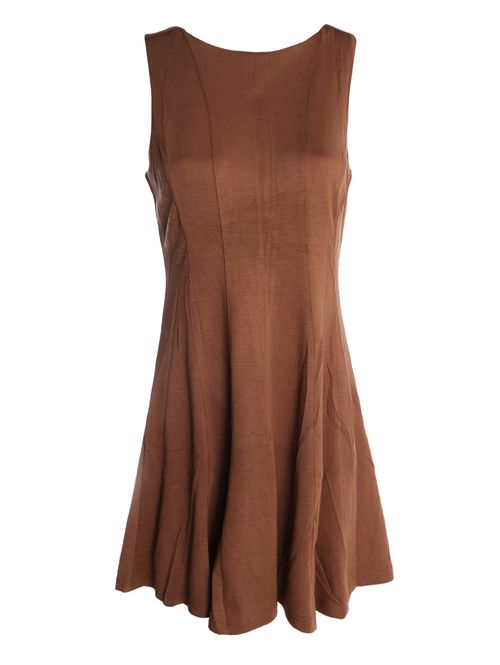 Vestido Mini Franzido Eagle Rock Feminino MARROM