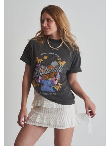 Saia renda babados assimétricos