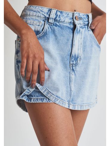 Short saia jeans