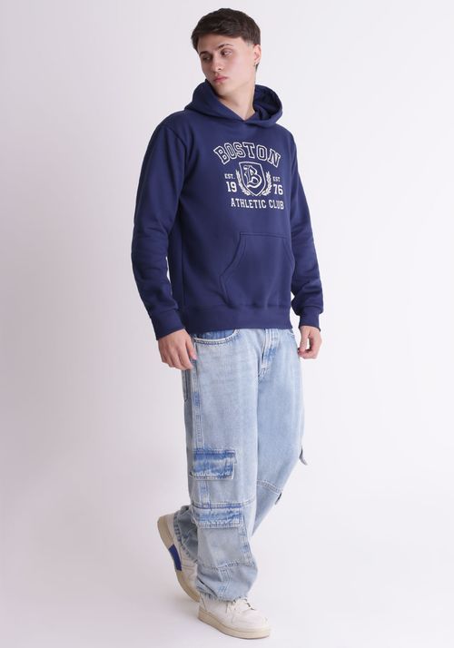 Moletom com capuz estampa boston