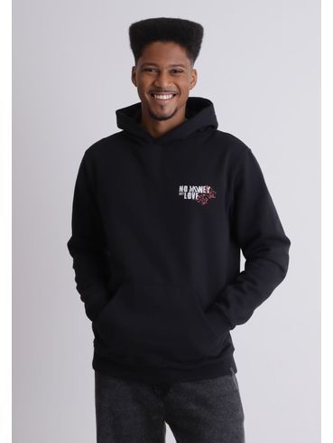 Moletom com capuz estampa No money