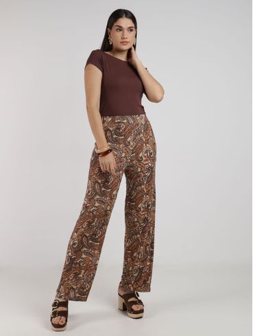 Blusa Gola Babado Eagle Rock Feminina MARROM