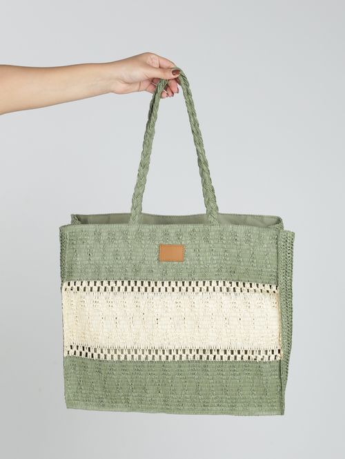 Bolsa De Praia Tote Estrutura Feminina VERDE