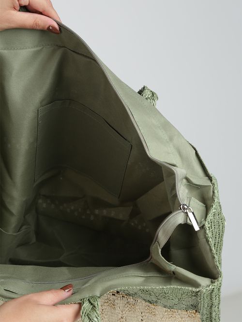 Bolsa De Praia Tote Estrutura Feminina VERDE