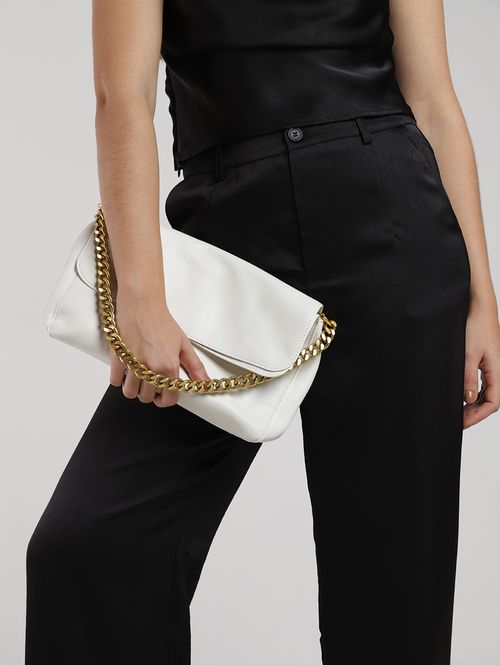 Bolsa De Ombro Alça Corrente Feminina BRANCO