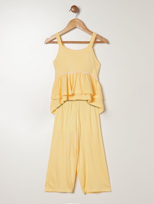 Conjunto Curto Malha Infantil Para Menina - AMARELO