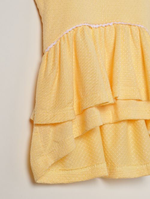 Conjunto Curto Malha Infantil Para Menina - AMARELO