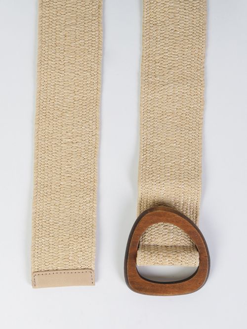 Cinto Elástico Rafia Feminino BEGE