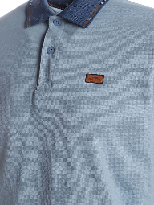 Polo Piquet Gola Trabalhada Masculina AZUL