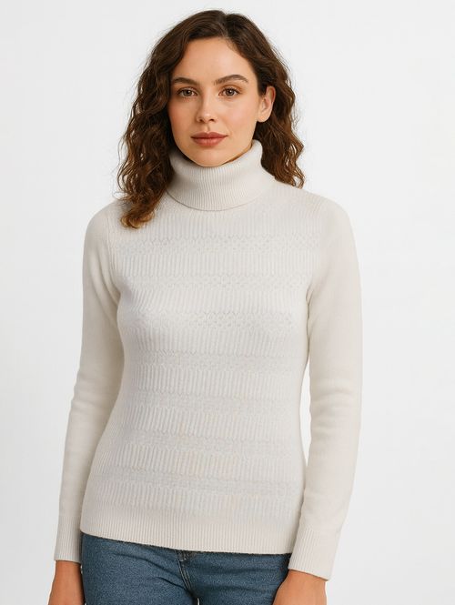 Blusa de Tricot Manga Longa Feminina AREIA