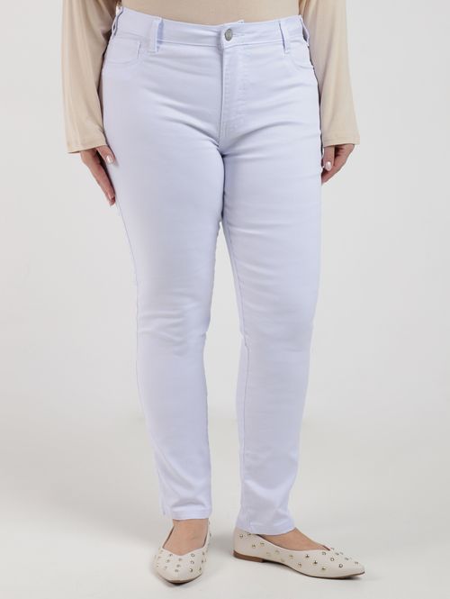 Calça Sarja Cigarrete Plus Size Feminina BRANCO