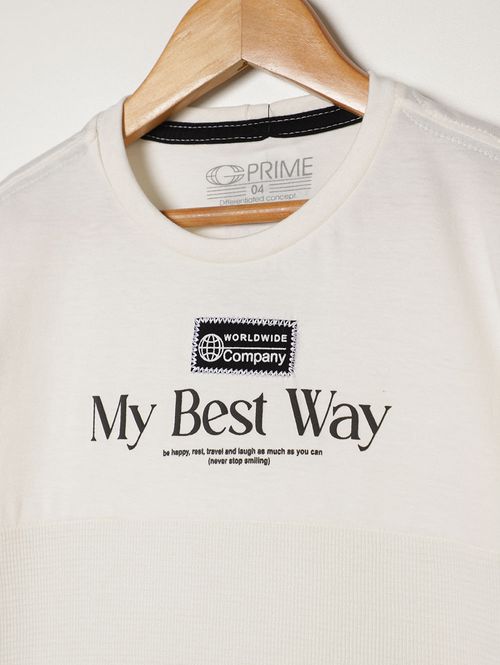 Camiseta Manga Curta Infantil Para Menino - OFF WHITE