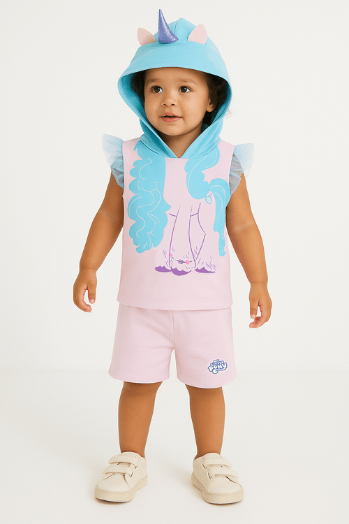 Conjunto Curto Infantil Para Menina - ROSA CLARO