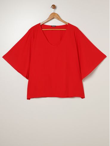 Blusa Manga Sino Ampla Feminina VERMELHO