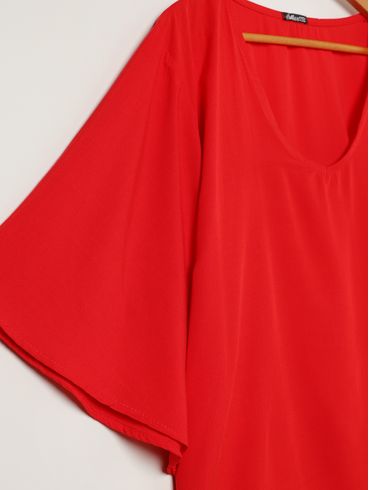 Blusa Manga Sino Ampla Feminina VERMELHO