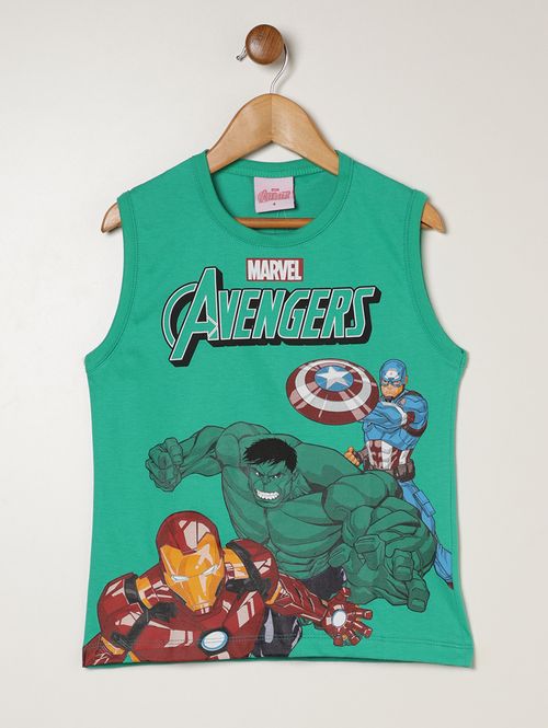 Camiseta Regata Avengers Infantil Para Menino- VERDE