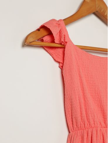 Vestido Evasê  Juvenil Para Menina - CORAL