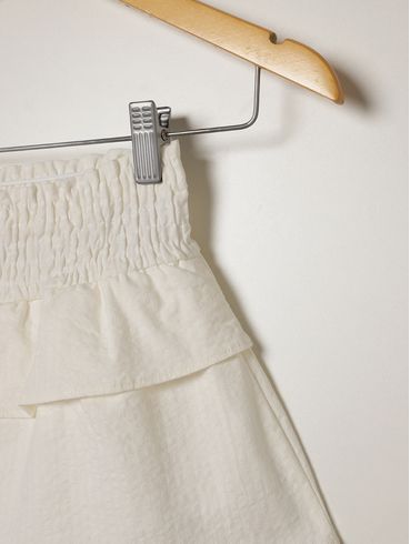 Saia Lastex Com Babado Infantil Para Menina - OFF WHITE