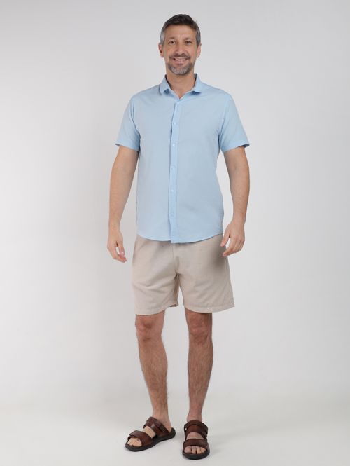 Camisa Confort Tricoline Eco Eletrón Masculina AZUL CLARO