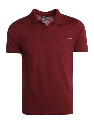 Polo Piquet Manga Curta Masculina BORDO