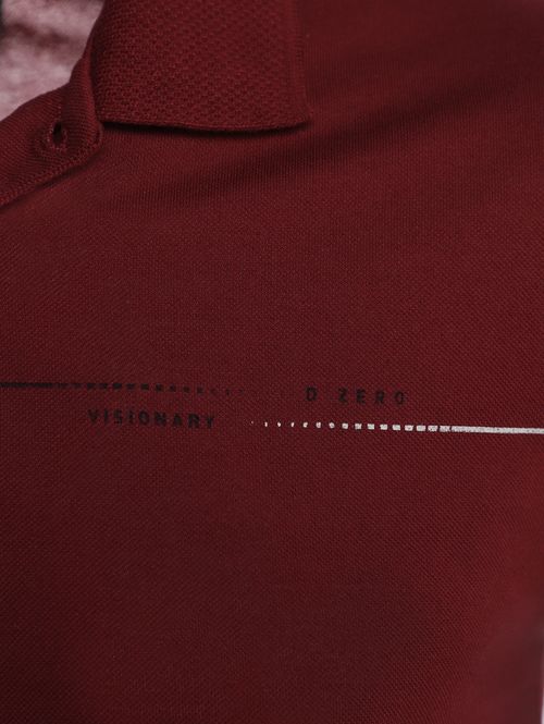 Polo Piquet Manga Curta Masculina BORDO