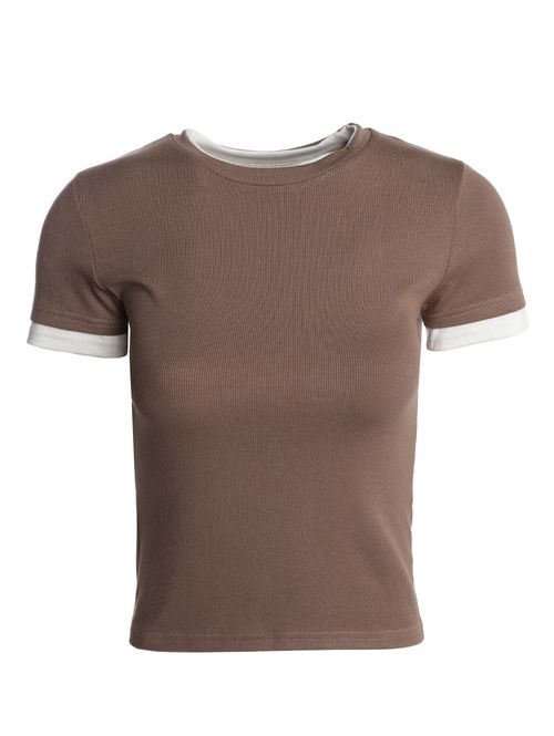 Blusa Manga Curta Eagle Rock Feminina CAQUI