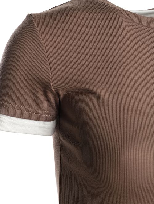 Blusa Manga Curta Eagle Rock Feminina CAQUI