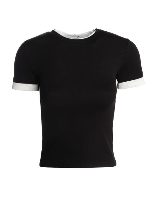 Blusa Manga Curta Eagle Rock Feminina PRETO