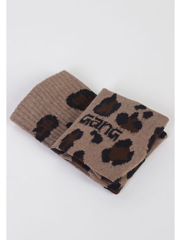 Meia feminina estampada onça