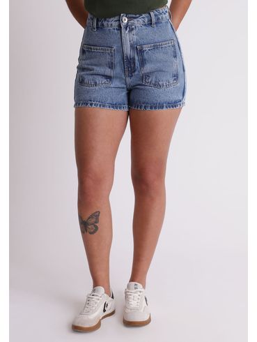 Short jeans bolso frontal