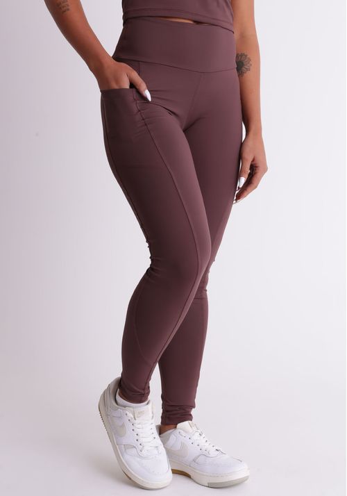 Calça legging com bolsos laterais