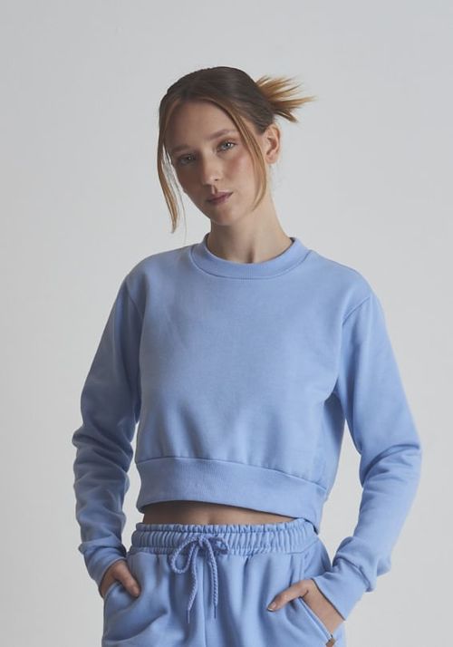 Moletom Cropped Azul