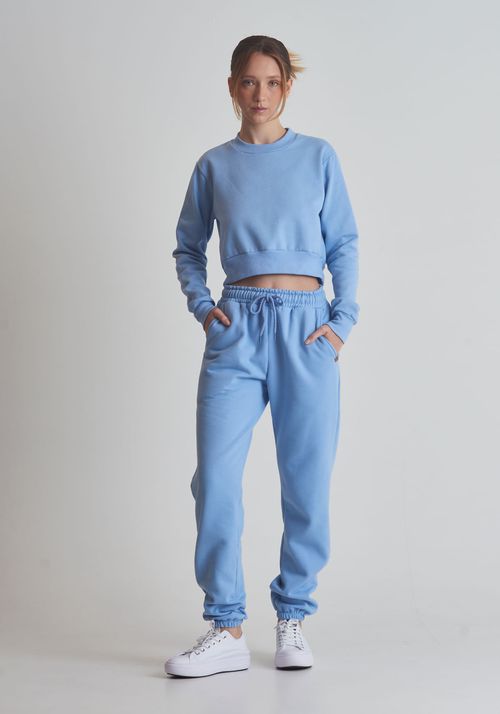 Moletom Cropped Azul