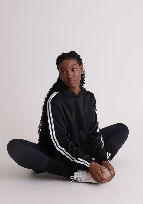 Moletom Cropped Amplo com Cava Deslocada