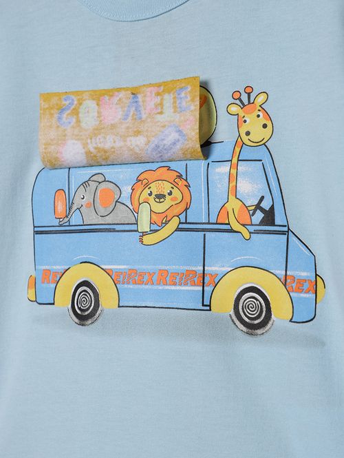 Camiseta Manga Curta Infantil Para Menino - AZUL