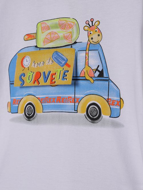 Camiseta Manga Curta Infantil Para Menino - BRANCO