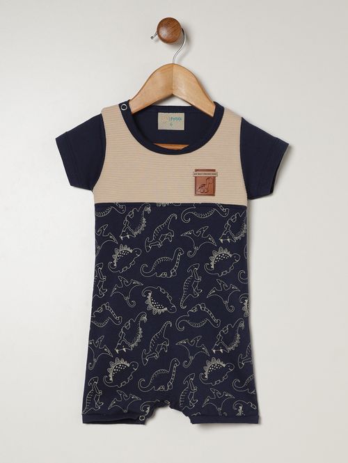 Macacão Estampado Infantil Para Bebê - AZUL