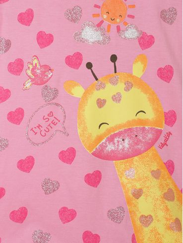 Macacão Curto Estampado Infantil Para Bebê - ROSA