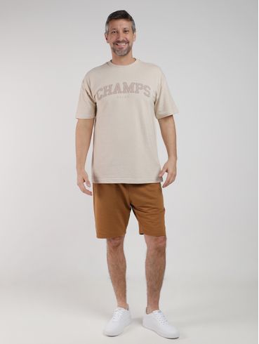 Camiseta Oversized Manga Curta Masculina AREIA