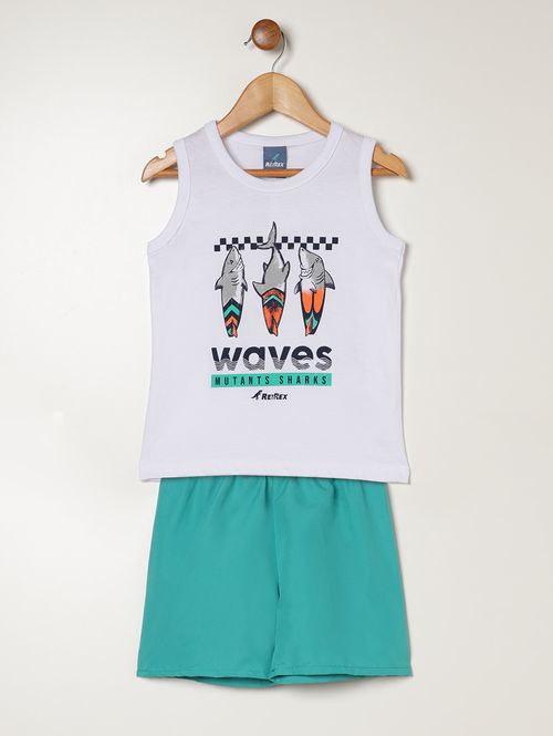 Conjunto Curto Infantil Para Menino - BRANCO