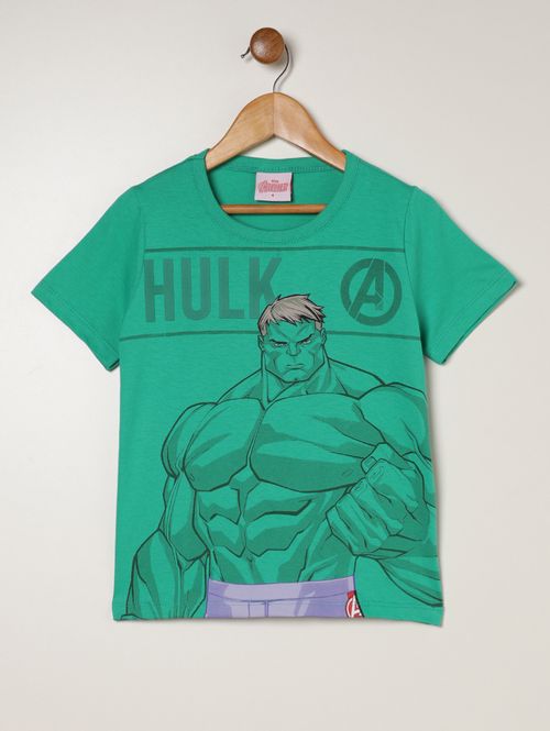 Camiseta Avengers Infantil Para Menino - VERDE