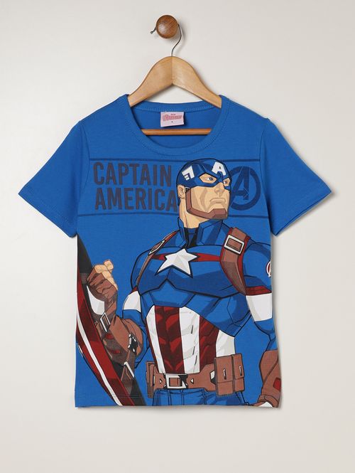 Camiseta Avengers Infantil Para Menino - AZUL
