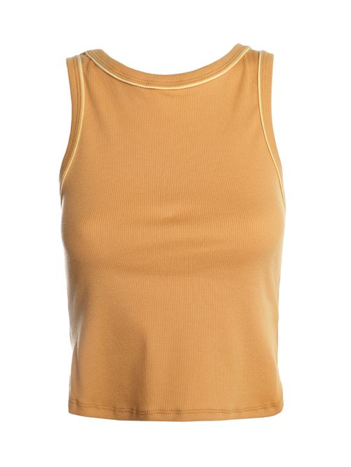 Blusa Regata Canelada Frizada Cativa Feminina AMARELO