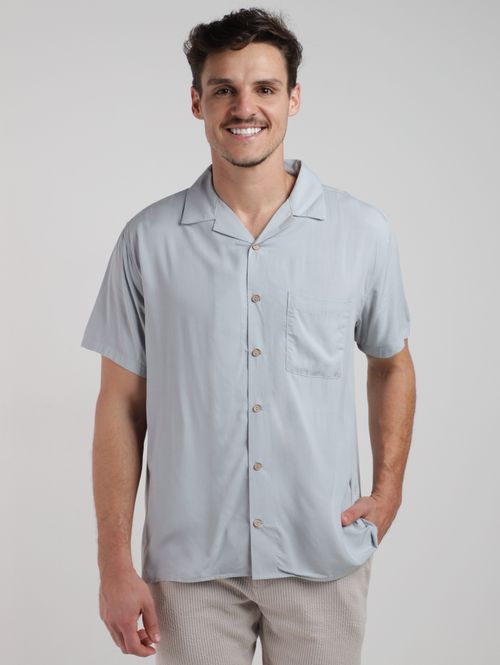 Camisa Gola Cubana Masculina CINZA