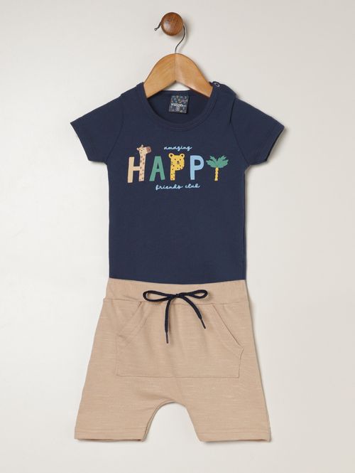 Conjunto Curto Infantil Para Bebê - MARINHO