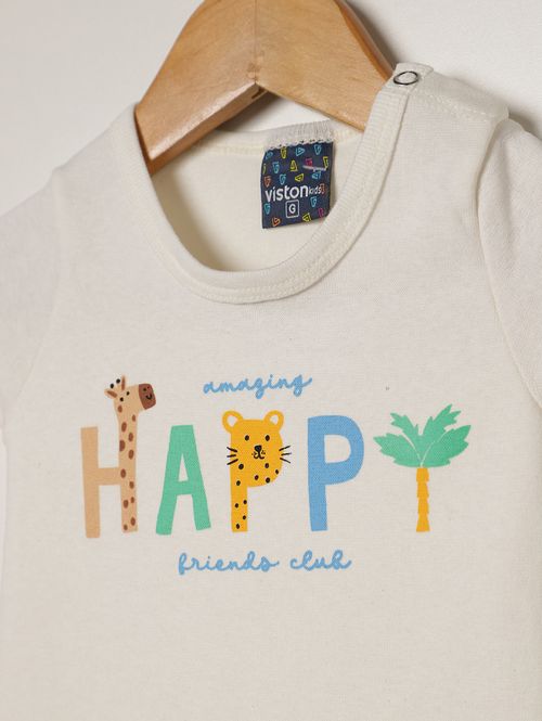 Conjunto Curto Infantil Para Bebê - OFF WHITE