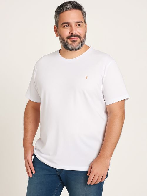 Camiseta Básica Manga Curta Plus Size Masculina BRANCO