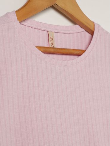 Blusa Canelada Cativa Juvenil Para Menina - ROSA