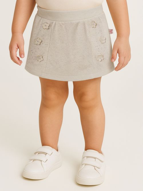 Short Moletinho Infantil Para Menina - NATURAL